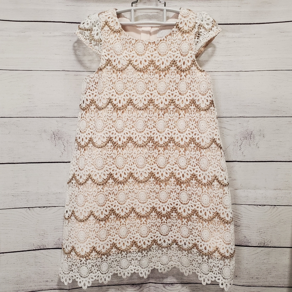 Camilla Rose Gold and Ivory Girls Dress Size 6X